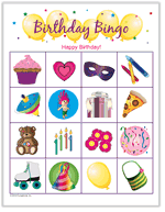 Kids Birthday Picture Bingo