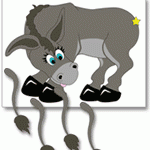 Printable pin the tail on the donkey kids game