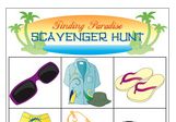kids printable scavenger hunt game ideas - beach or pirate themed